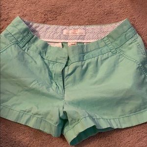 J crew chinco shorts - green - size four